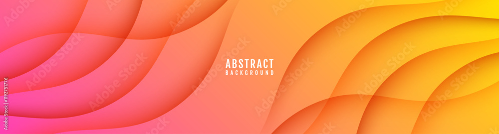 Poster 3d abstract background overlap layer on bright space with colorful flowing waves decoration. modern 