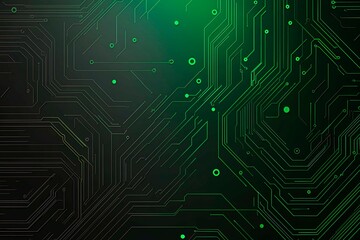 Abstract black background with green accents, futuristic design elements, and geometric patterns, perfect for technology and gaming themes.
