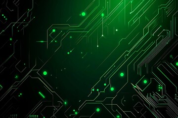 Fototapeta premium Abstract black background with green accents, futuristic design elements, and geometric patterns, perfect for technology and gaming themes. 