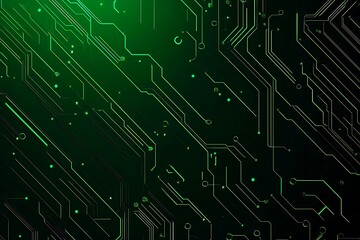 Abstract black background with green accents, futuristic design elements, and geometric patterns, perfect for technology and gaming themes.
