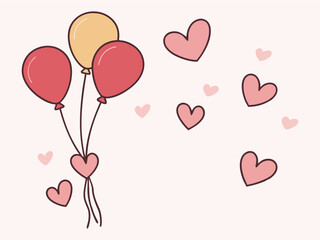Templat love heart valentine day for decoration