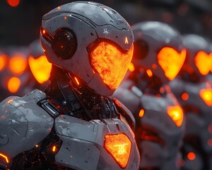 Cybersecurity Guardians Deflecting Digital Cyber Attacks with Glowing Shields