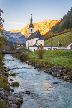 Picturesque St Sebastian Parish Church in Ramsau Surrounded by Nature