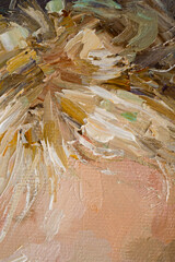 Embossed pasty oil paints and reliefs. Mix of paints.