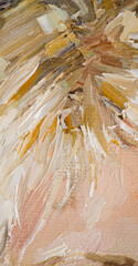 Embossed pasty oil paints and reliefs. Mix of paints.
