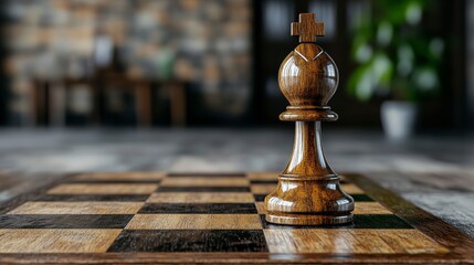 Vintage Chess Piece on Table