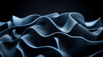 Obraz premium Smooth blue fabric waves create elegant and abstract texture, evoking sense of calm and sophistication. interplay of light and shadow enhances depth of folds