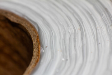 close up of plastic package from the roll of packing plastic bags