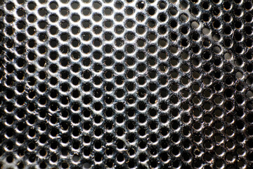 a protective black metal grille
