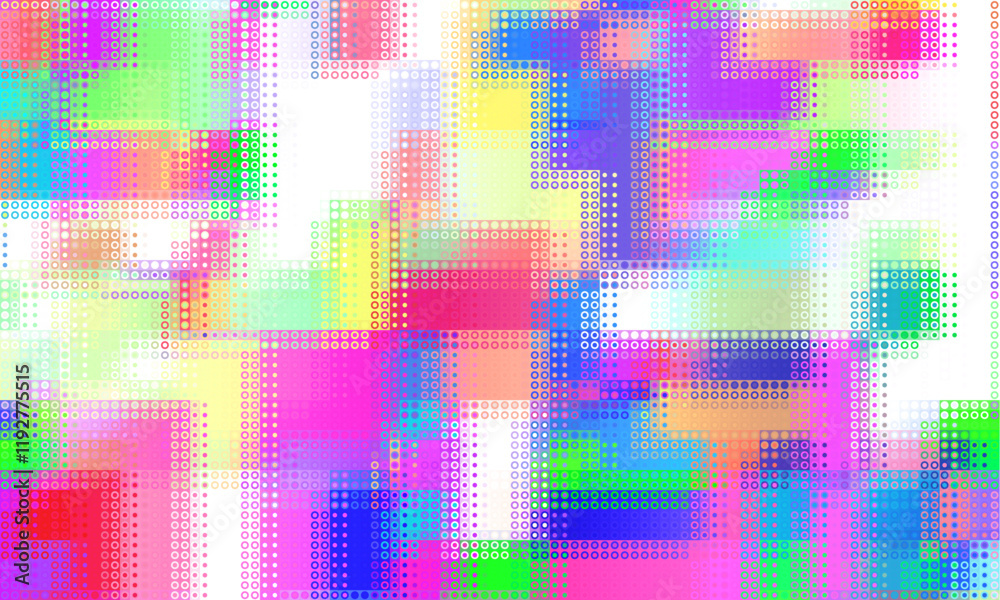 Leinwandbilder Pixilated abstract Energy background. Halftone effect. Vector image. Small particles with overlay moire effect