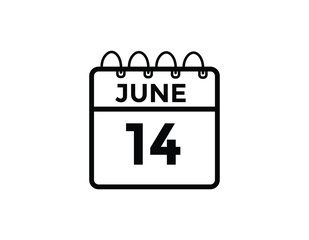 June 14 - Daily Calendar Icon with day of month