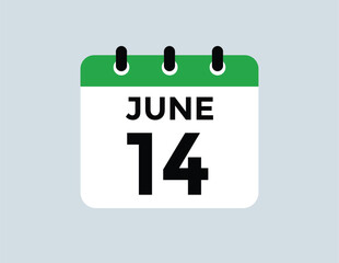 June 14 - Daily Calendar Icon with day of month