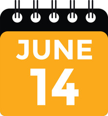 June 14 - Daily Calendar Icon with day of month