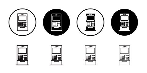 Fototapeta premium ATM icon linear logo isolated