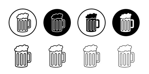 Beer mug icon linear logo isolated