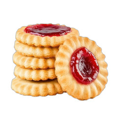 cookies with strawberry jam isolated