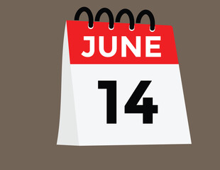 June 14 - Daily Calendar Icon with day of month
