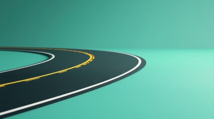 Winding road journey modern landscape graphics minimalist design aesthetic viewpoint curved path concept