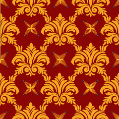 Vector damask seamless background. Classical luxury old fashioned damask ornament, victorian seamless texture for wallpapers, textile, wrapping. Exquisite floral baroque template.