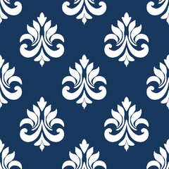 Vector damask seamless background. Classical luxury old fashioned damask ornament, victorian seamless texture for wallpapers, textile, wrapping. Exquisite floral baroque template.