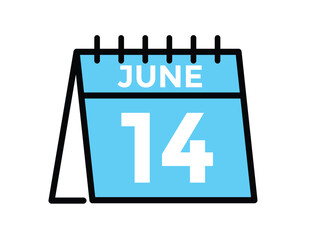 June 14 - Daily Calendar Icon with day of month