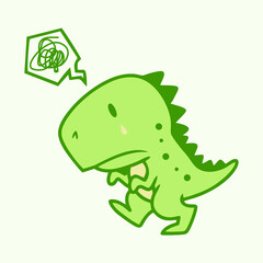 cute t-rex character dinosaur illustration