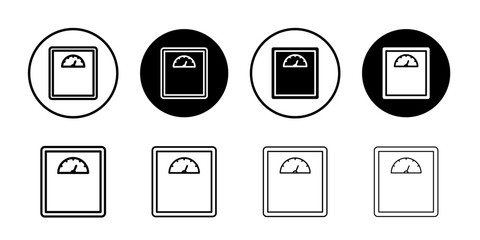 Weight scale icon linear logo isolated