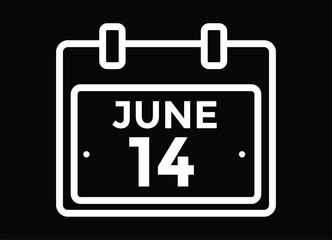 June 14 - Daily Calendar Icon with day of month