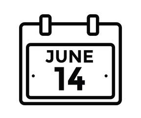 June 14 - Daily Calendar Icon with day of month