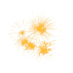 Obraz premium Intricate golden firework with glowing starburst effects, festive and isolated PNG