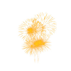 Luminous golden fireworks display with dazzling metallic sparks, cutout PNG file