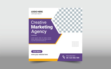Creative marketing social media post design and  template