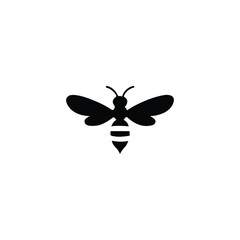 Silhouette of a honey bee. Graphic illustration of silhouette honey bee.