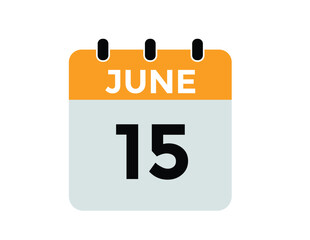 June 15 - Daily Calendar Icon with day of month
