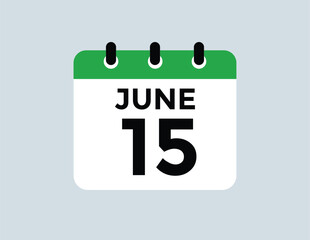 June 15 - Daily Calendar Icon with day of month
