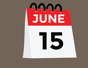 June 15 - Daily Calendar Icon with day of month
