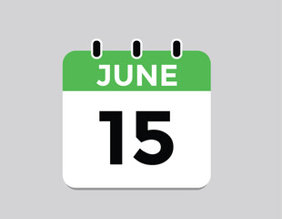 June 15 - Daily Calendar Icon with day of month
