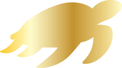 golden tuttle shadow isolated on white