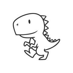 cute line t rex dinosaur illustration