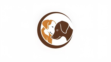 Simple Logo Design with Two Dogs in Oval Shape Symbolizing Love