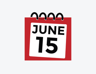 June 15 - Daily Calendar Icon with day of month

