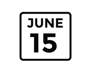 June 15 - Daily Calendar Icon with day of month
