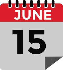 June 15 - Daily Calendar Icon with day of month
