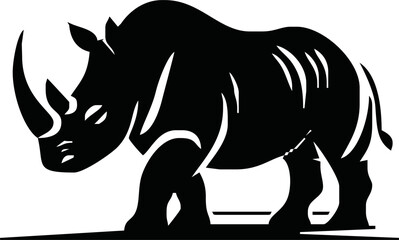Rhino silhouette on white background. Rhino icon sign vector illustration design