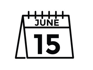 June 15 - Daily Calendar Icon with day of month

