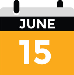June 15 - Daily Calendar Icon with day of month
