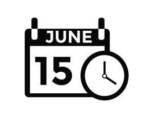 June 15 - Daily Calendar Icon with day of month
