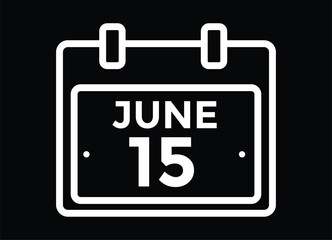 June 15 - Daily Calendar Icon with day of month

