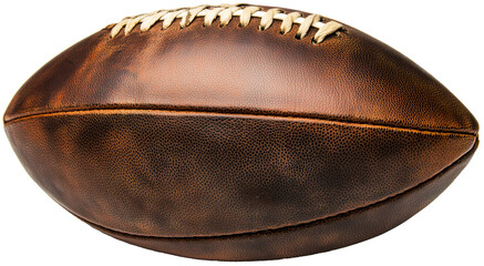 Vintage leather football close-up transparent background