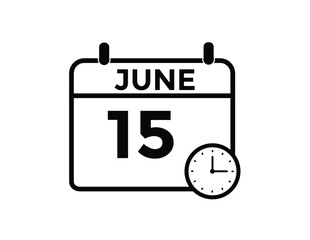 June 15 - Daily Calendar Icon with day of month
